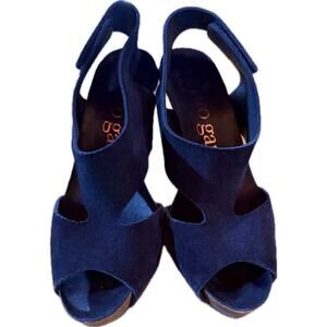 Pedro Garcia $650 Heels Womens Black Cutout Peep Toe‎ Slingback 7.5